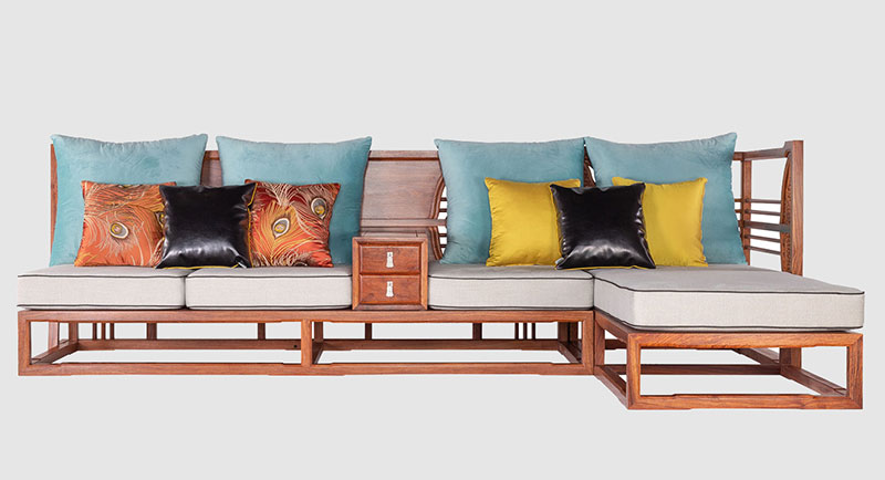 上街中式家居装修实木沙发组合家具效果图